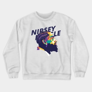 nipsey hussle on wpap Style Crewneck Sweatshirt